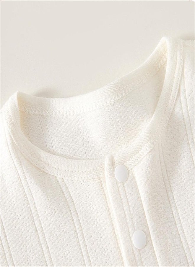 HALQAHA Unisex Newborn Baby Jumpsuit 100% Cotton Long Sleeve Baby Outfit Soft Comfortable Baby Clothes for Boys and Girls(White 6-9M) - Image 3