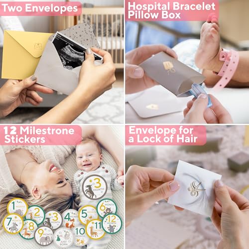 Benicci Ultimate Baby Keepsake Box for Boys & Girls - Unique New Parents Gifts for Couples - 10 Beautiful Keepsake Ideas Inside - Perfect for Expecting Parents, Baby Shower, Gift for Mom to Be - Beige - Image 5