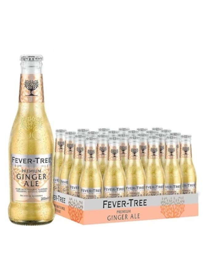 Fever Tree Premium Ginger Ale – 200ml Glass Bottles (Piece of 24) | Premium Mixer & Soft Drink