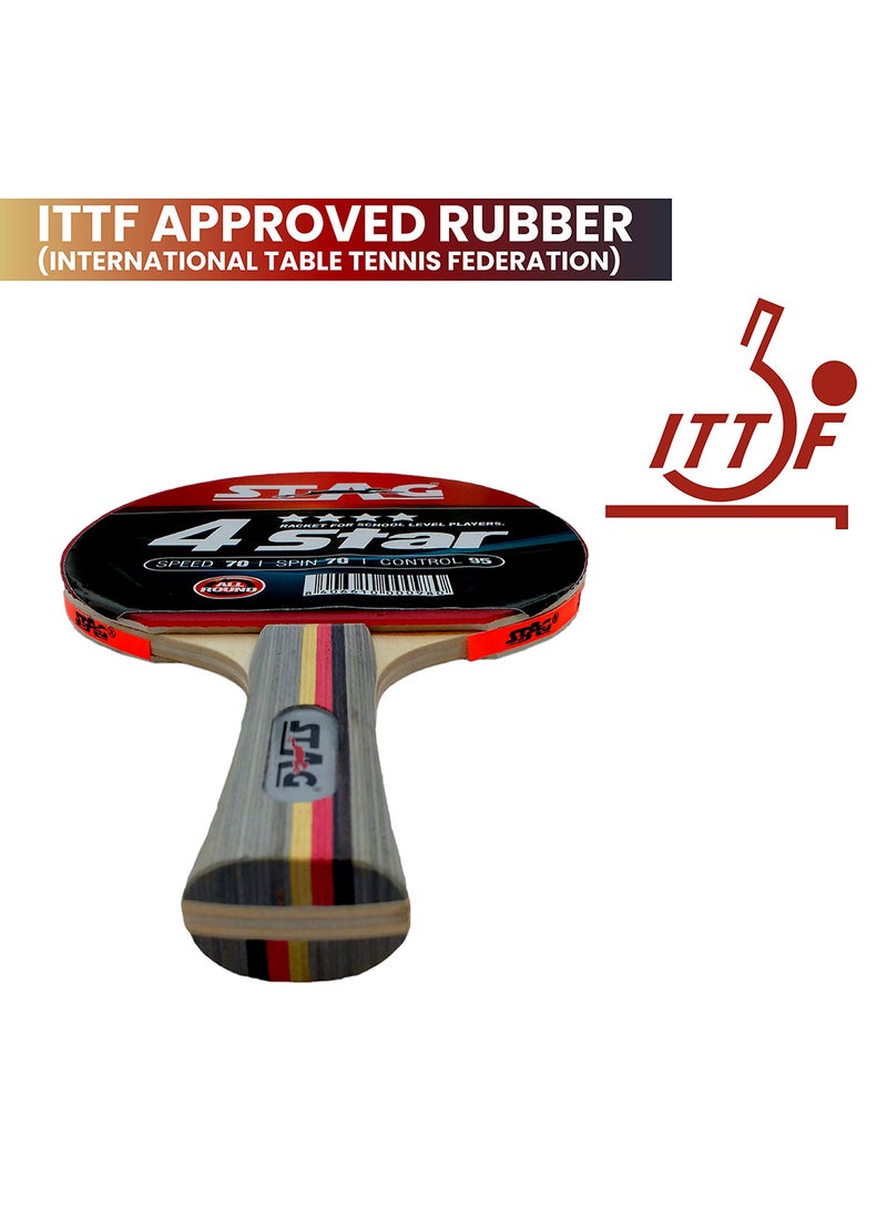 STAG - International Table Tennis (T.T) Racket | Premium ITTF Approved Rubber| Beginner Series T.T Racquet| Pro Custom Designed Comfortable Grip Paddle - Image 1