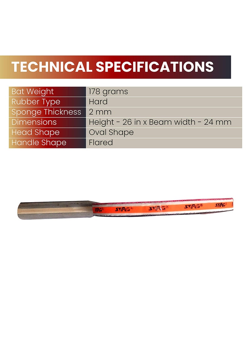 STAG - International Table Tennis (T.T) Racket | Premium ITTF Approved Rubber| Beginner Series T.T Racquet| Pro Custom Designed Comfortable Grip Paddle - Image 1