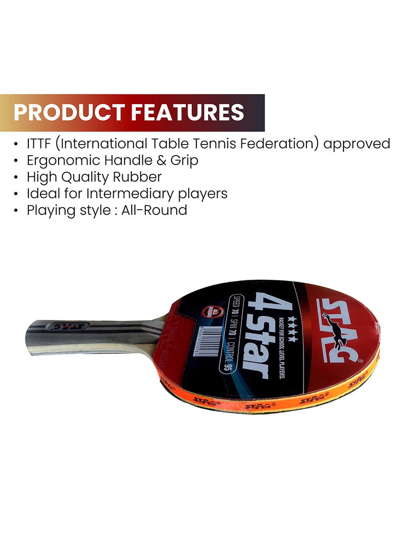 STAG - International Table Tennis (T.T) Racket | Premium ITTF Approved Rubber| Beginner Series T.T Racquet| Pro Custom Designed Comfortable Grip Paddle - Image 1