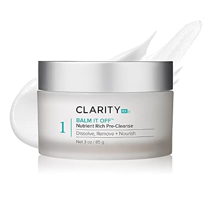ClarityRx Balm It Off Facial Cleanser, Natural Plant-Based Pre-Cleanser for All Skin Types, Gently Dissolves Makeup, Dirt & Excess Oil (3 oz) - Image 1
