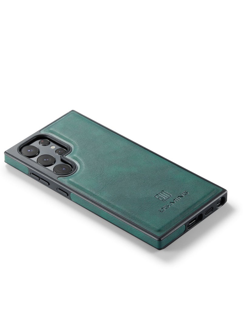 DGMING Case Cover Premium Leather Back with Logo CutOut Shockproof Compatible with Samsung Galaxy S23 Ultra (Green)  - Image 3