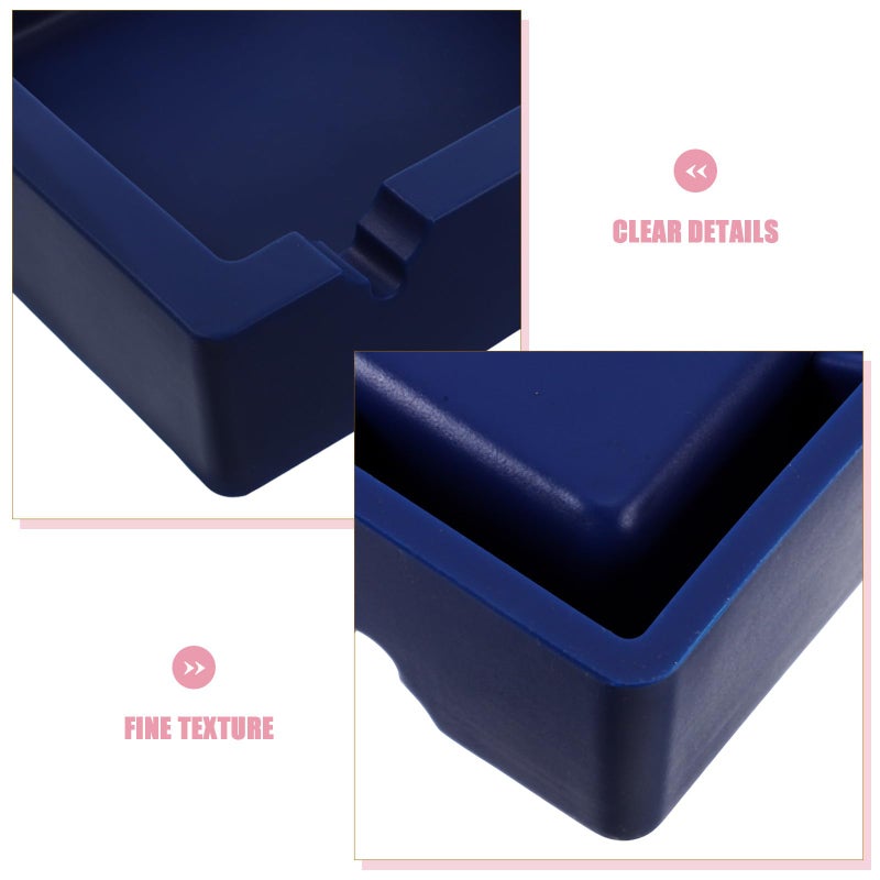 Large Blue Square Silicone Ashtray For Cigarettes Cigar Indoor Outdoor High Temperature Resistant - Image 4