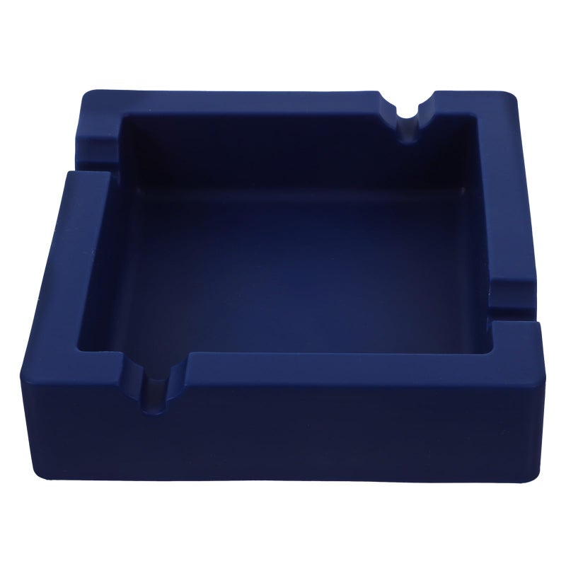 Large Blue Square Silicone Ashtray For Cigarettes Cigar Indoor Outdoor High Temperature Resistant - Image 2