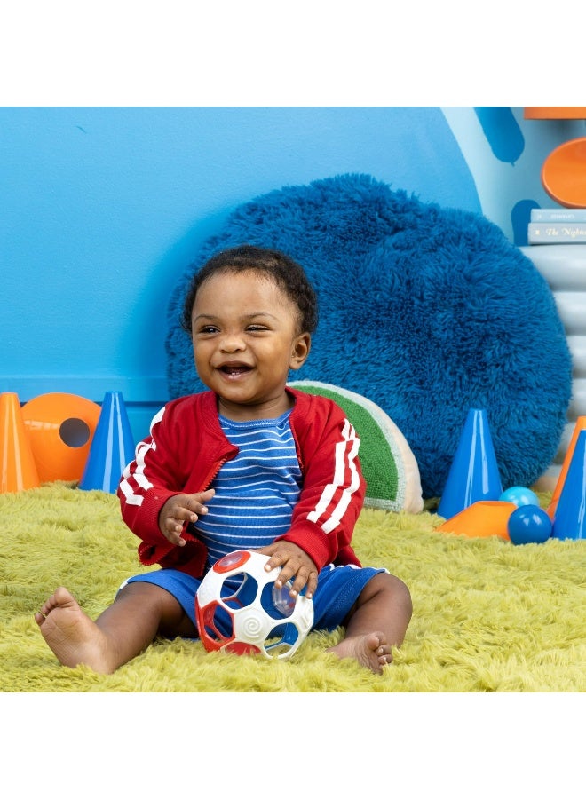 Bright Starts كرة رattle Grippin' Goals (12.7 سم، أحمر/أزرق/أبيض) - Image 2