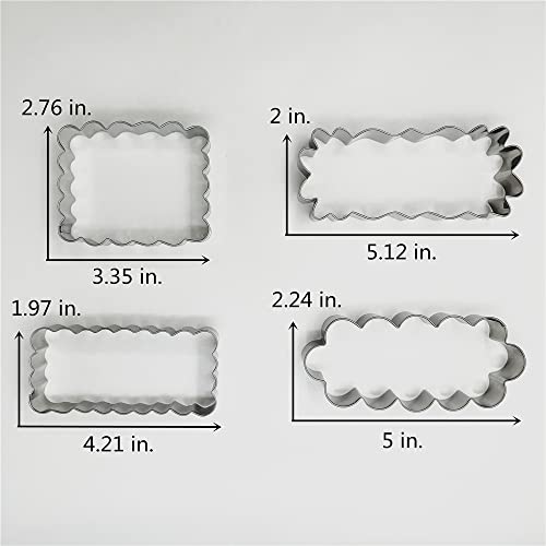 LILIAO Rectangle Scalloped Edge Cookie Cutter Set, Stainless Steel (Rectangle and Scalloped Edge 8-Piece Set) - Image 5