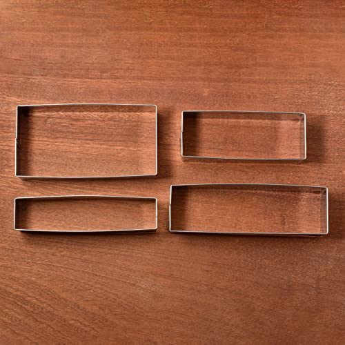 LILIAO Rectangle Scalloped Edge Cookie Cutter Set, Stainless Steel (Rectangle and Scalloped Edge 8-Piece Set) - Image 3