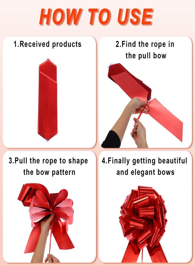 MECCANIXITY 12pcs 6 Inch Large Big Pull Bow Organza Gift Wrapping Bows Ribbon for Wedding Car Baskets Presents Christmas Bow, Purple - Image 3