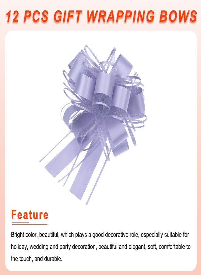 MECCANIXITY 12pcs 6 Inch Large Big Pull Bow Organza Gift Wrapping Bows Ribbon for Wedding Car Baskets Presents Christmas Bow, Purple - Image 4