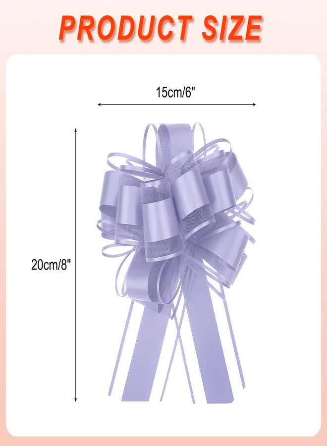 MECCANIXITY 12pcs 6 Inch Large Big Pull Bow Organza Gift Wrapping Bows Ribbon for Wedding Car Baskets Presents Christmas Bow, Purple - Image 2