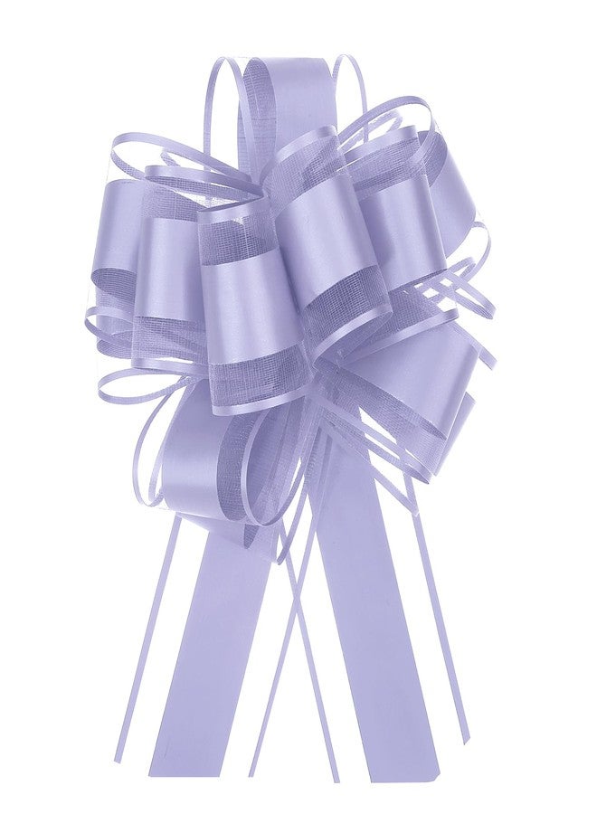 MECCANIXITY 12pcs 6 Inch Large Big Pull Bow Organza Gift Wrapping Bows Ribbon for Wedding Car Baskets Presents Christmas Bow, Purple - Image 1
