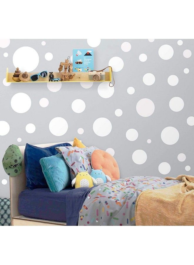JURUOXIN Polka Dot Wall Decals Girls Room Wall Decor Stickers Wall Dots Vinyl Circle Peel & Stick Diy Bedroom Playroom Kids Room Baby Nursery Toddler To Teen Bedroom Deco Pack Of 84 (White) - Image 3