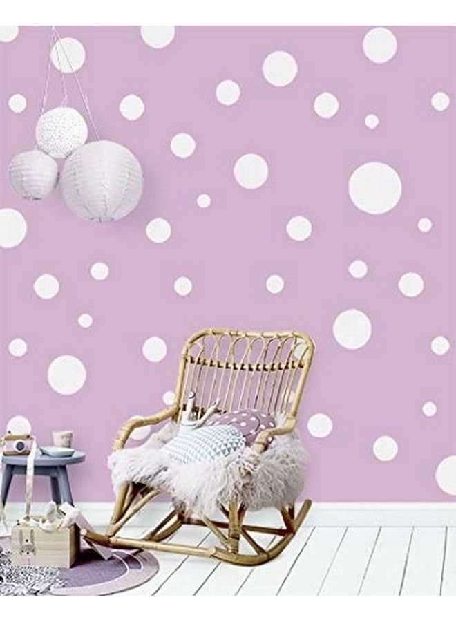 JURUOXIN Polka Dot Wall Decals Girls Room Wall Decor Stickers Wall Dots Vinyl Circle Peel & Stick Diy Bedroom Playroom Kids Room Baby Nursery Toddler To Teen Bedroom Deco Pack Of 84 (White) - Image 1