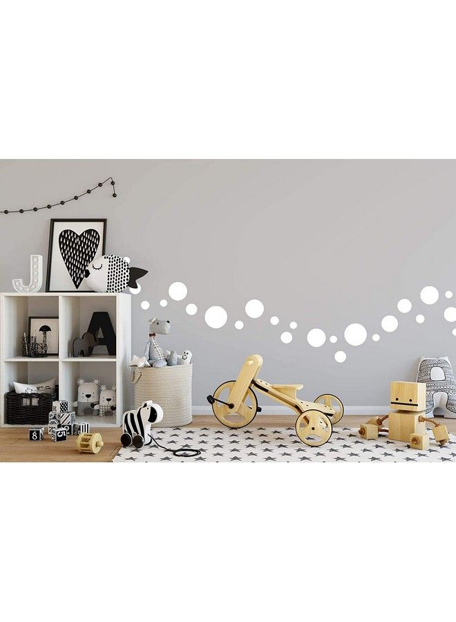 JURUOXIN Polka Dot Wall Decals Girls Room Wall Decor Stickers Wall Dots Vinyl Circle Peel & Stick Diy Bedroom Playroom Kids Room Baby Nursery Toddler To Teen Bedroom Deco Pack Of 84 (White) - Image 5