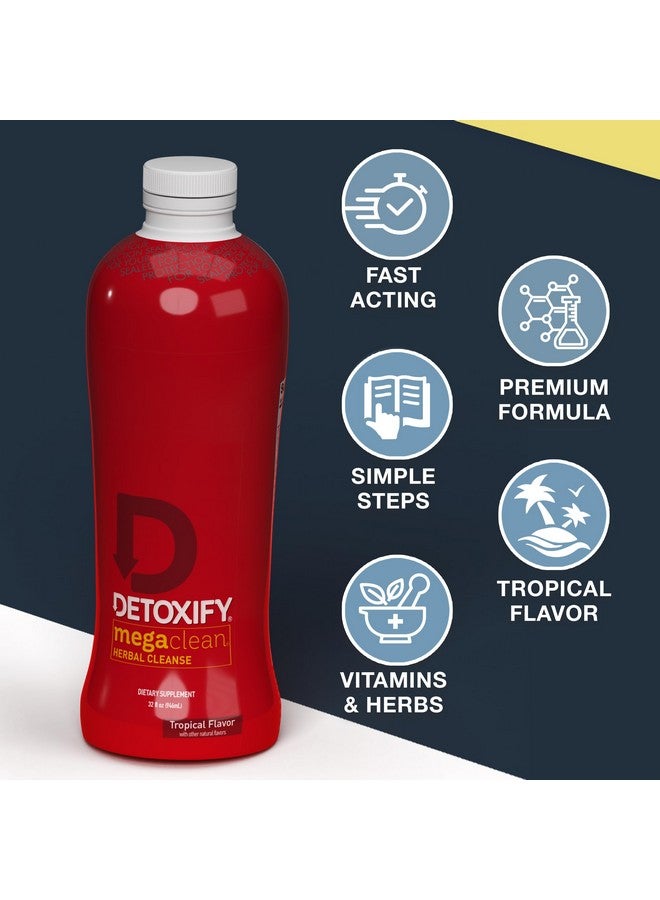 Detoxify Mega Clean Herbal Cleanse - Tropical - 32 oz - Professionally Formulated Herbal Detox Drink - Enhanced with Milk Thistle, Ginseng Root & Guarana Seed - Plus Sticker - Image 4