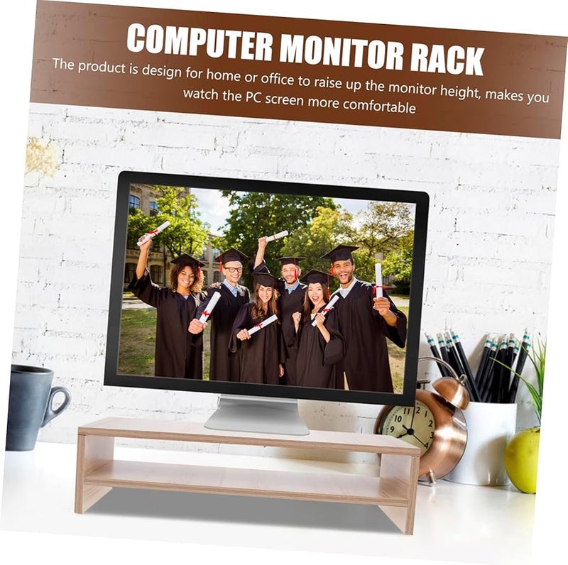 Jojofuny Monitor Riser Stand with Storage Shelf Adjustable Laptop Computer Desk Organizer - Image 5