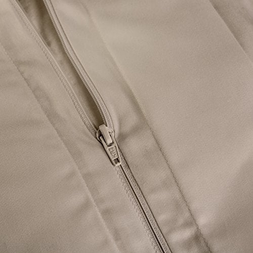 Peru Pima 415 Thread Count Percal Full/Queen Duvet Cover Set - 100% Peruvian Pima Cotton, 3 Piece (1 Cover, 2 Pillowcases) - Cooling, Crisp, Deep Pocket, Hotel Quality Bedding - Latte - Image 3