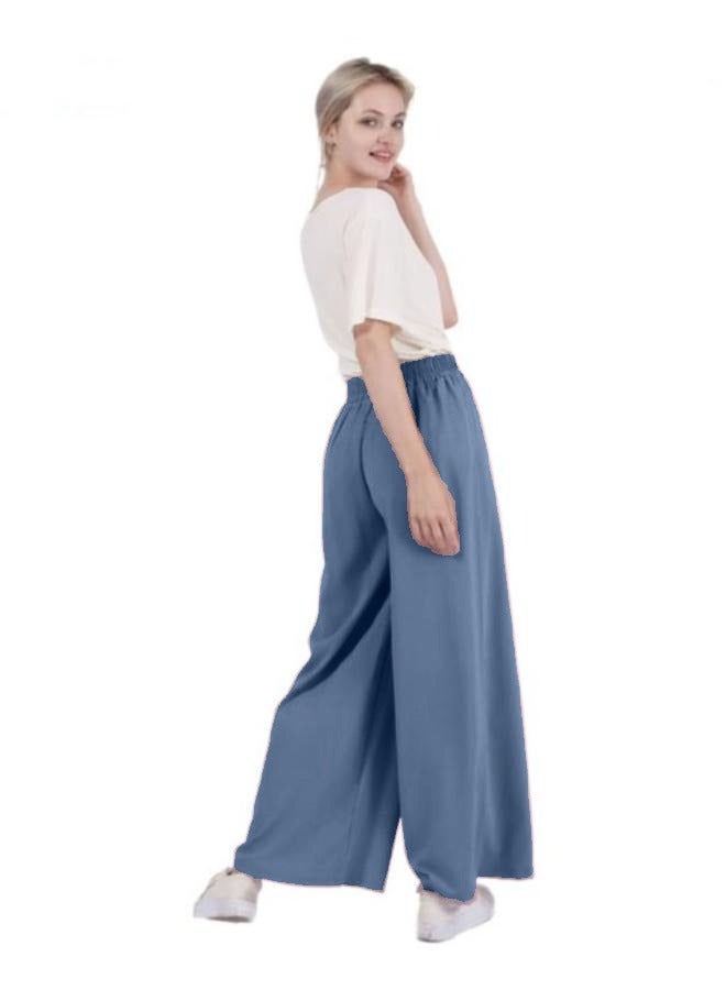 Women's Free Size Washed Linen Casual Loose Wide Leg Pants - Image 2