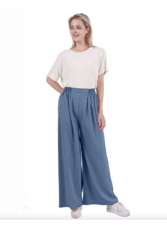 Women's Free Size Washed Linen Casual Loose Wide Leg Pants - Image 3