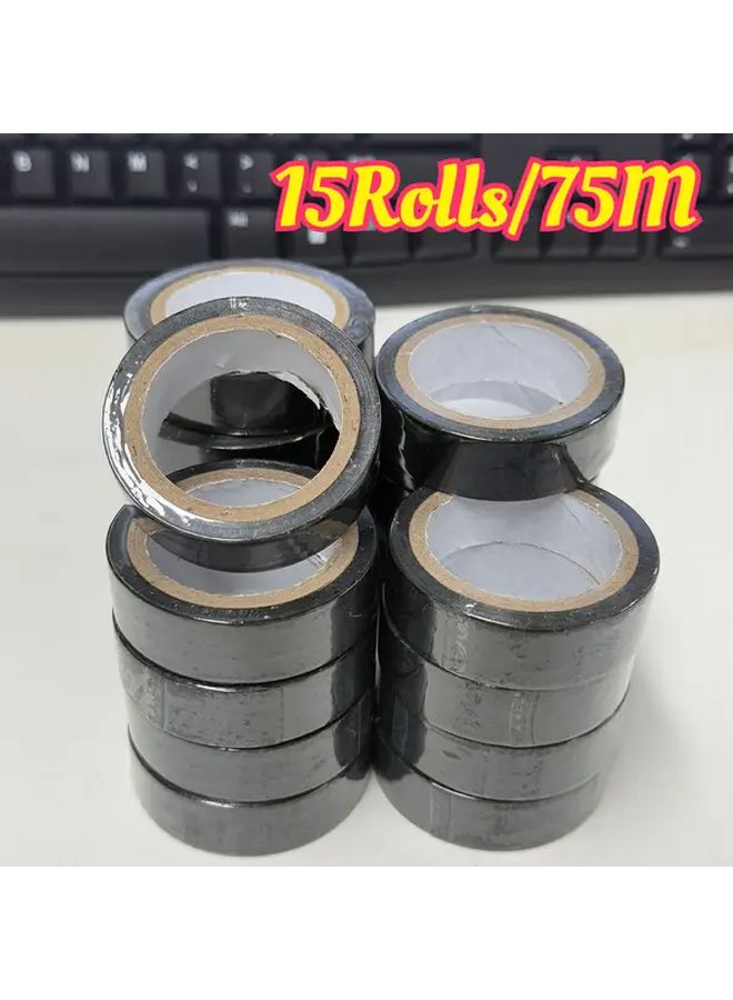 15 لفة 2952 76 بوصة شريط عازل كهربائي أسود ثقيل المقاوم للحرارة - Image 1