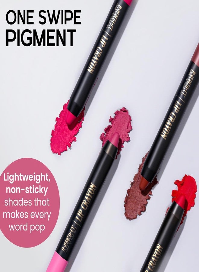 INSIGHT Long Lasting Lip Crayon - All-Day Comfort | Matte Finish | Waterproof | Enriched with Vitamin E & Kojic Acid|Sharpenable Tip|Full Coverage| Lightweight Lipstick (Bourbon) - 7g - Image 5