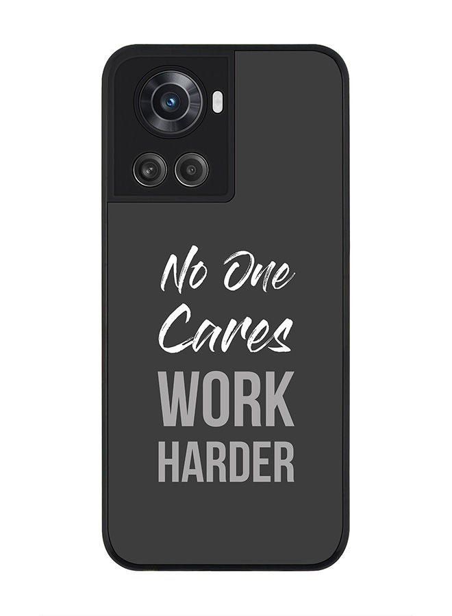 Stylizedd Rugged Black edge case for OnePlus 10R 5G/OnePlus Ace 5G Slim fit Soft Case Flexible Rubber Edges Anti Drop TPU Gel Thin Cover -  Work Harder - Image 1