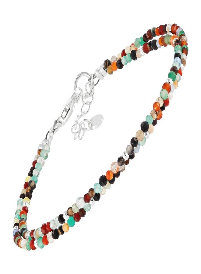 Silpada 'To Aspire' Sterling Silver Agate Bead Bracelet, 7" + 1" - Image 1