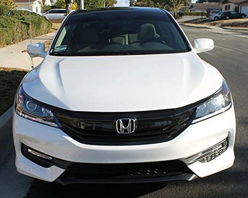SlickMod Chrome Delete Blackout Vinyl Overlay for 2016-2017 Honda Accord Sedan Front Grill Trim (Full Kit, Gloss Black) - Image 3