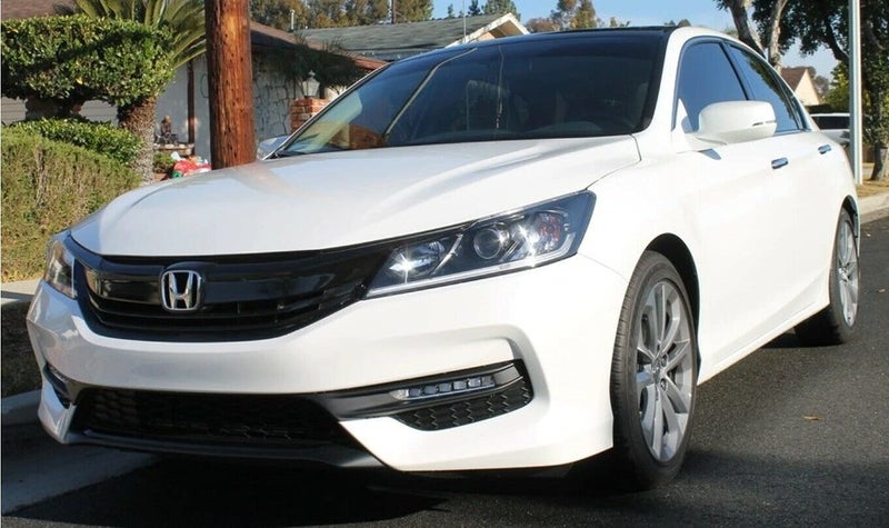 SlickMod Chrome Delete Blackout Vinyl Overlay for 2016-2017 Honda Accord Sedan Front Grill Trim (Full Kit, Gloss Black) - Image 4