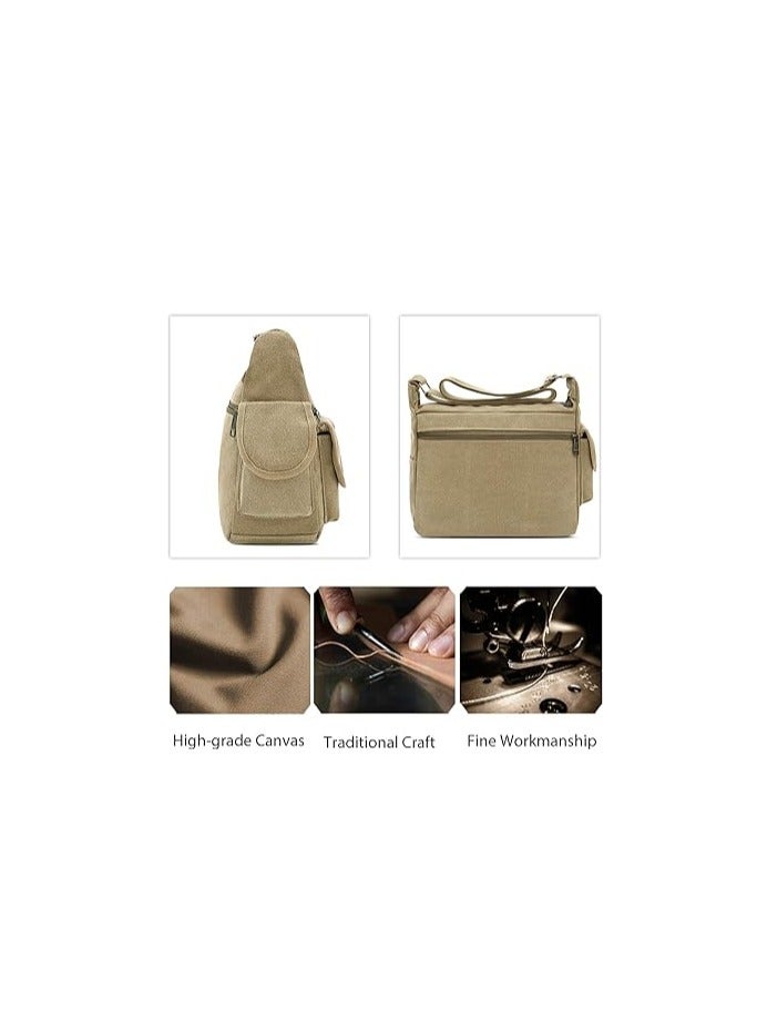 FANDARE Canvas Crossbody Bag Messenger Bag Satchel Shoulder Bag Working Bag Bookbag Briefcase for Men and Women - Image 5