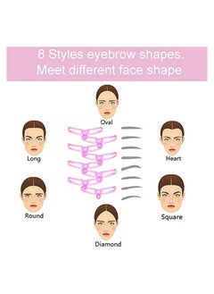 Realfrog Eyebrow Stamp Stencil Kit Eyebrow Stencils Eyebrow Shaping Kit 8 Styles Reusable Eyebrow Stencil with Handle and Strap Washable  - Image 5