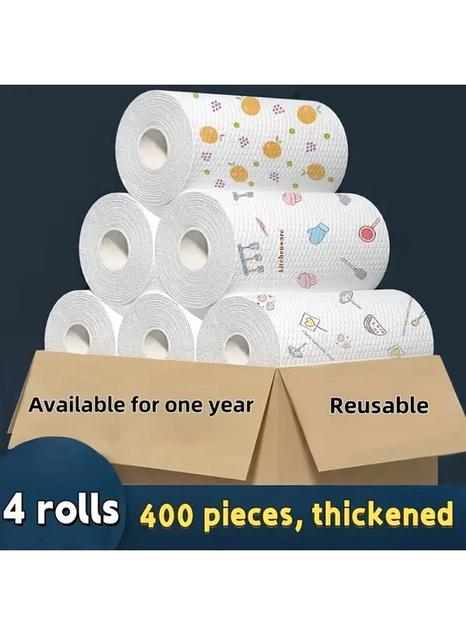 100 Pieces Per Roll Washable Thickened Oil Absorbing Kitchen Tissues Dry Wet Dual Use Animal Patterns - Image 3