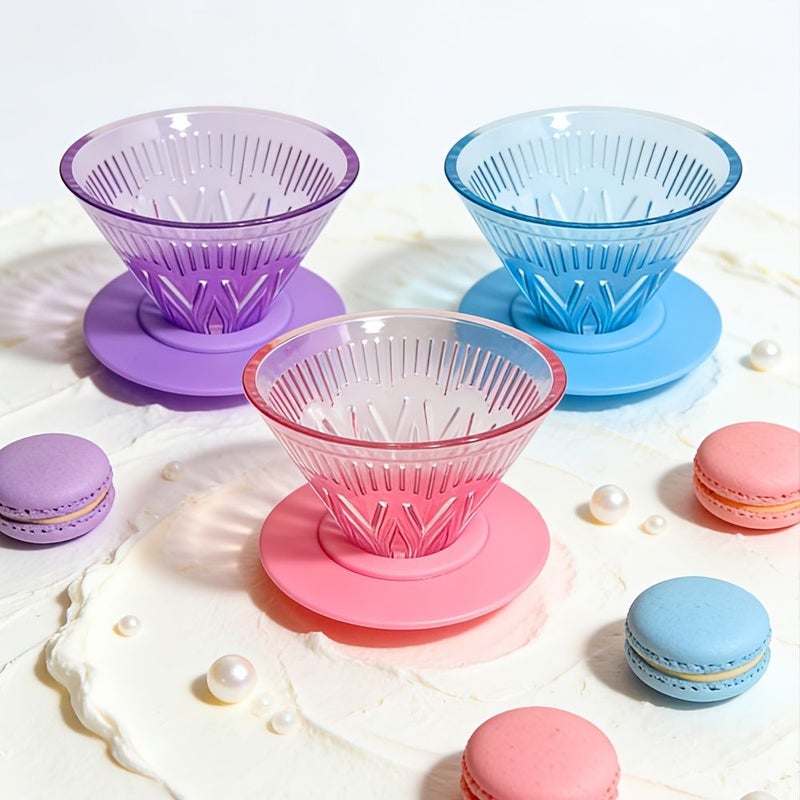 Purple Portable V Shaped Coffee Dripper Drip Filter Cup Hand Brewed Detachable Barista Tool Home Outdoor Travel Essentials - Image 1