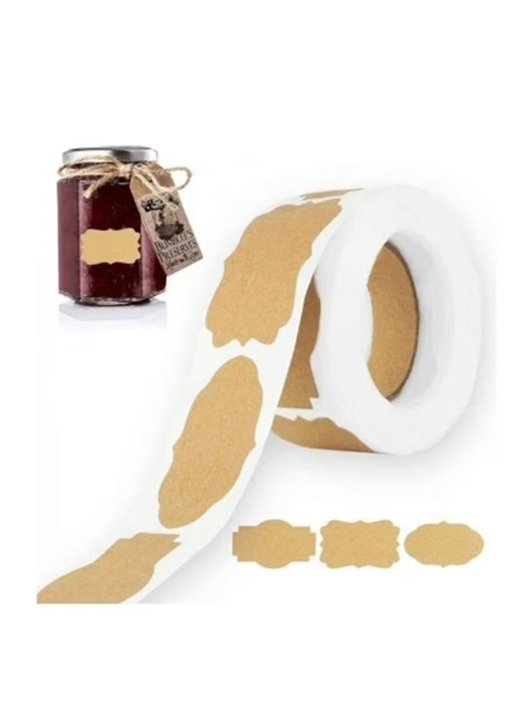 250-pieces Irregular Kraft Labels Stickers Roll Home Kitchen Storage Jar Sorting Custom Self-Adhesive Brown Tag Writable Gift Labels - Image 2
