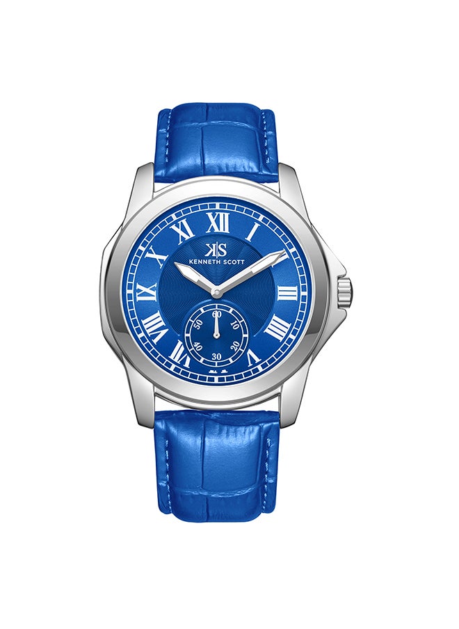 KENNETH SCOTT Men's Leather  Analog Watch K24018-SLNN - 42 mm  - Image 1