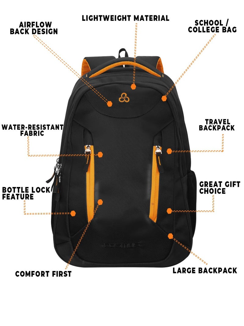 COSMUS Sliden 38L Black Laptop Backpack With 2 Compartments - Image 4