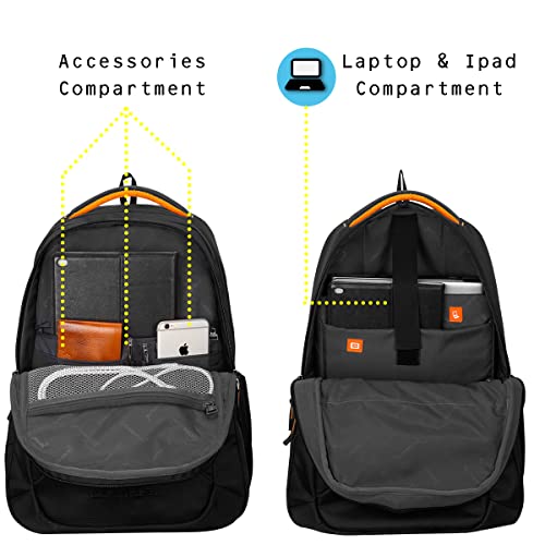 COSMUS Sliden 38L Black Laptop Backpack With 2 Compartments - Image 5