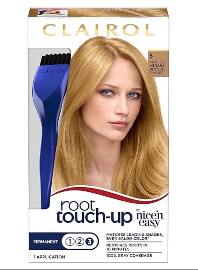 Clairol Root Touch-Up by Nice'n Easy Permanent Hair Dye, 8 Medium Blonde Hair Color - Image 1