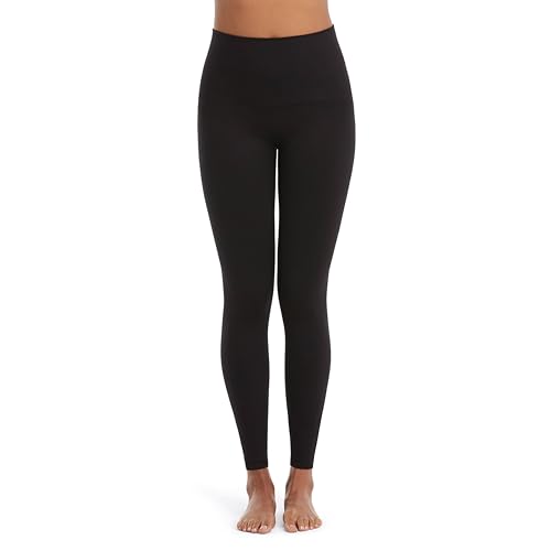 SPANX Seamless Leggings - Comfortable Athletic Wear - Core & Tummy Control for Shaping - Natural Waist Fit - Black - Medium - Image 1