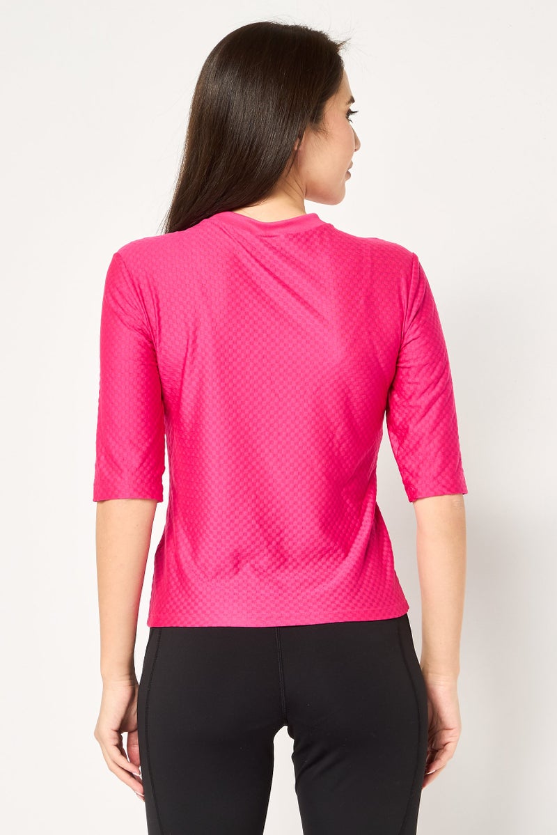 Nike Women Tight Fit 3/4 Sleeve Training T-Shirt, Pink - Image 4