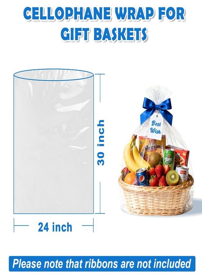 Arsmat Large Clear Cellophane Gift bags, 20 Pack 24"X30" Cellophane Wrap for Gift Baskets, 1.5 Mil Thick Clear Basket Bags - Image 2