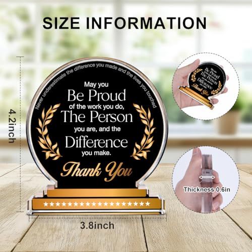 Yigaue Thank You Gifts for Coworkers, Appreciation Gift Leaving Retirement Gifts for Coworkers Colleagues Employees Boss Leader, May You Be Proud of the Work You Do Clear Desk Decorative Sign Office Decor - Image 2