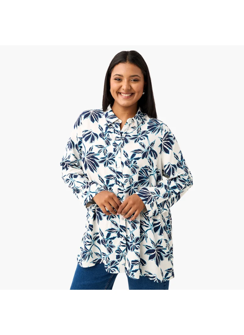  أولا بوبكن Plus Size Ulla Popken All-Over Floral Print Shirt