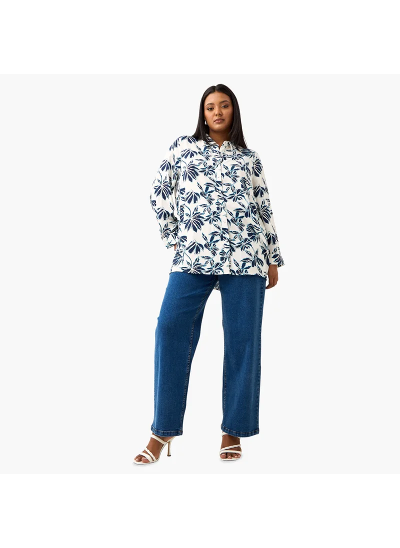  أولا بوبكن Plus Size Ulla Popken All-Over Floral Print Shirt