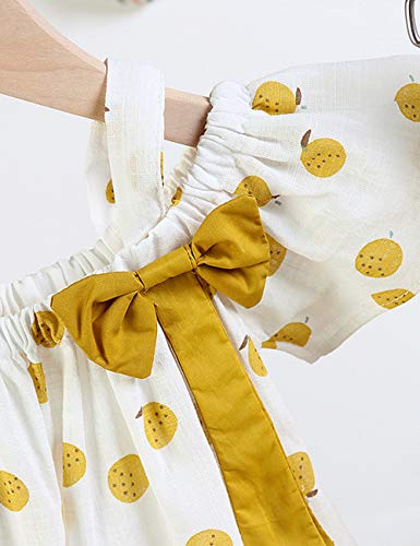 Hipea Toddler Baby Girls Summer Clothes Outfits Ruffle Camisole Spot Dot Tops and Casual Shorts 2-Piece Newborn Girl Clothing Set (Orange, 3-4T) - Image 3