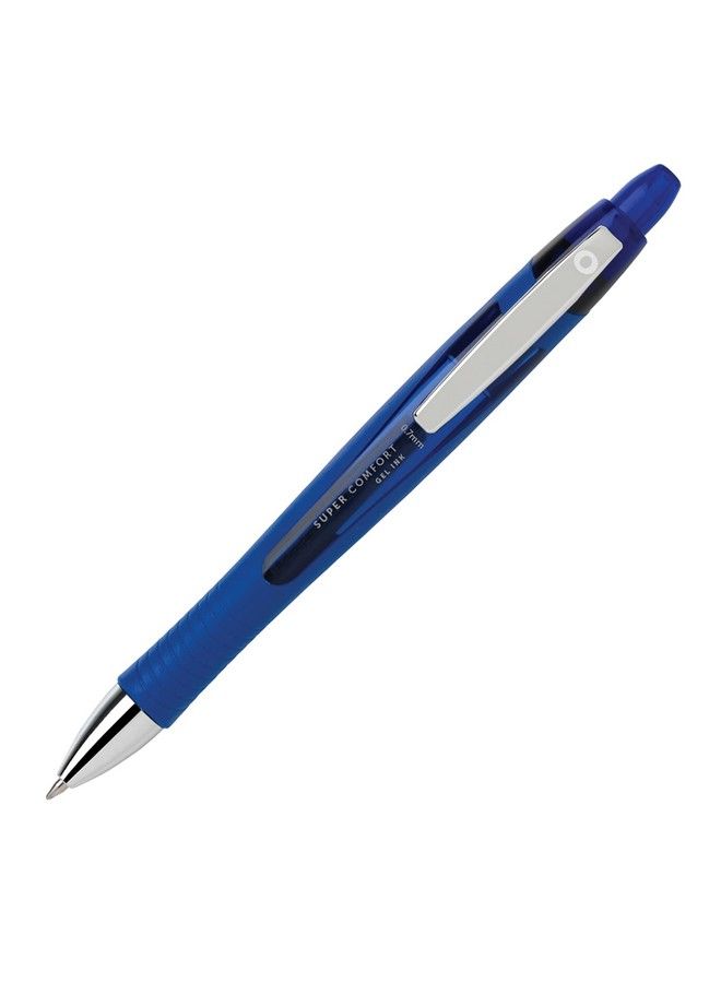Office Depot Super Comfort Grip Retractable Gel Pens Medium Point 0.7 Mm Blue Barrel Blue Ink Pack Of 12 - Image 3