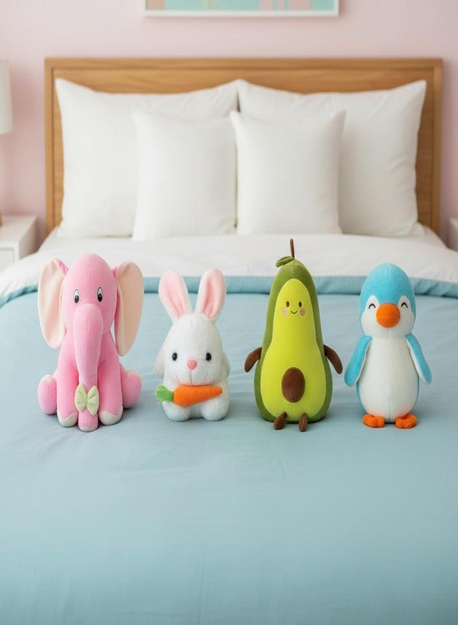 Future Shop Cute Soft Plush Toy for Kids – Premium Stuffed Animal for Babies & Toddlers | Ultra-Soft Huggable | Birthday & Return Gift for Boys & Girls (Elephant – Rabbit – Avocado – Penguin)