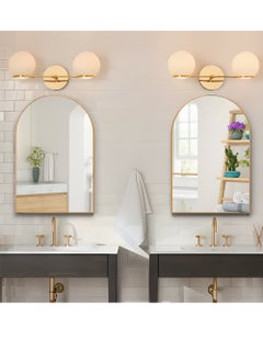 Generic Wall Mounted Mirror, Arched Wall Mirror for Bathroom, 60x90cm Arch Bathroom Mirror with Metal Frame, Gold Vanity Mirror Decor for Mantle  - Image 5